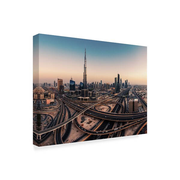 Jean Claude Castor 'Dubai Skyline Panorama' Canvas Art,35x47